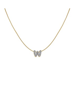 Rosefield Pave Letter W Necklace JNMWG-J1095, fra Rosefield
