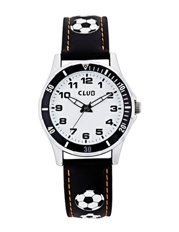 Club drenge fodbold ur, sort med orange effekter
