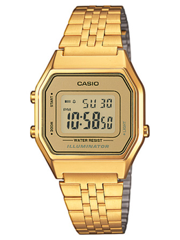 LA-680WEGA-9ER Casio Classic Unisex forgyldt med forgyldt urskive