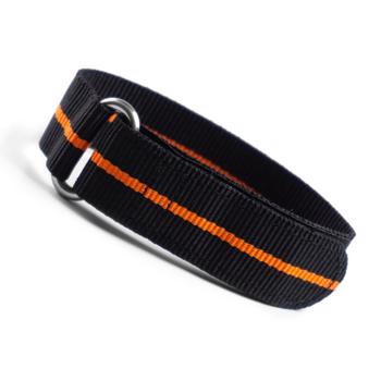 Velcro urrem i Sort og orange i bredderne 18-24 mm med sort spænde